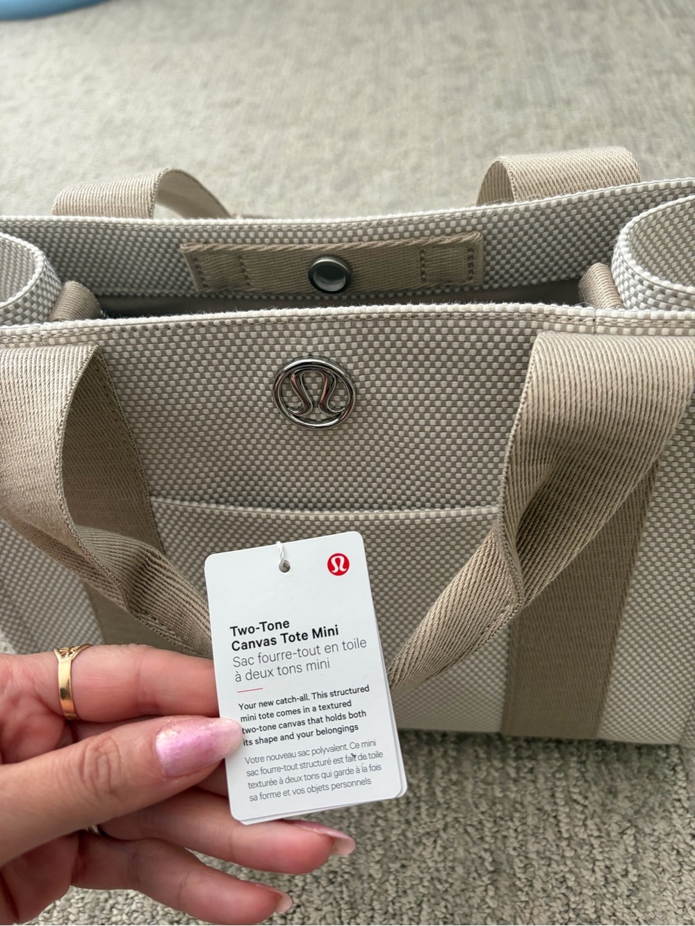 Lululemon athletica Beige Canvas Tote Bag - Picture 5 of 9